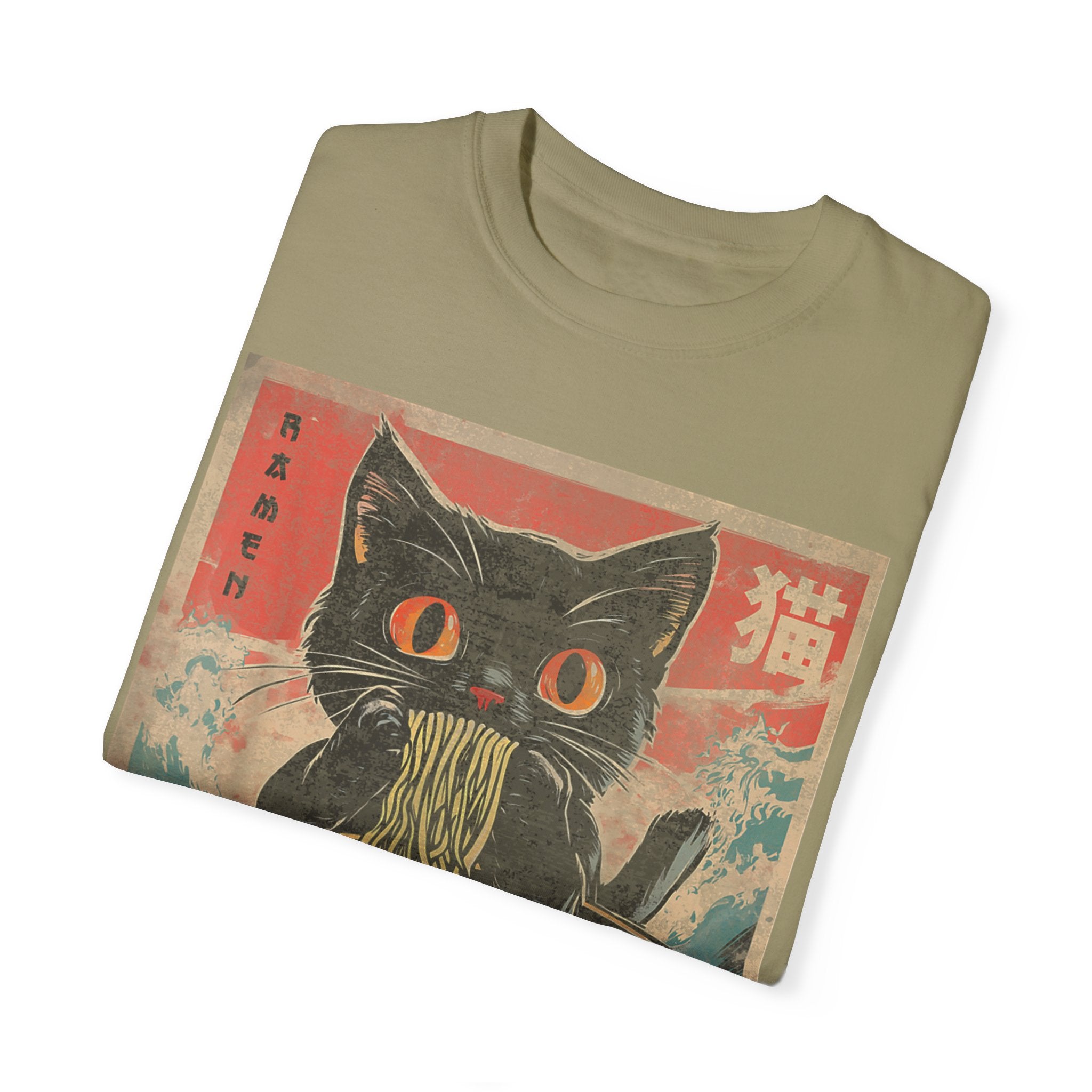 Anime Cat Eating Ramen – Japanese Kawaii Neko Food  T-shirt