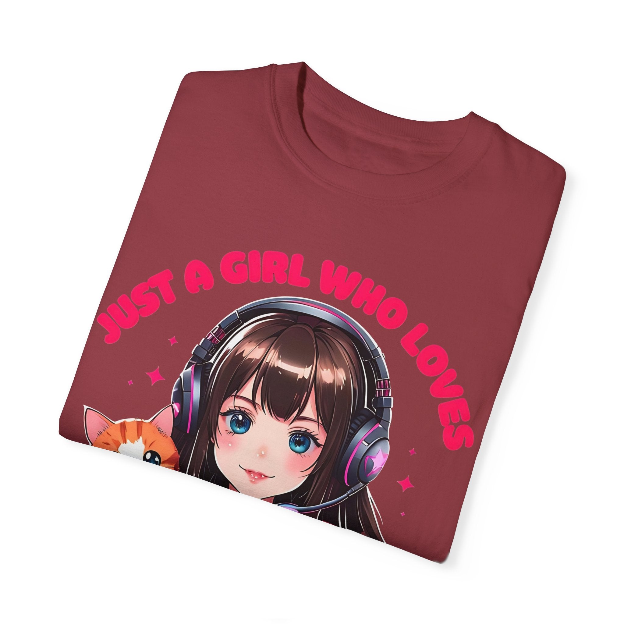 Just A Girl Who Loves Cats and Gaming T-shirt