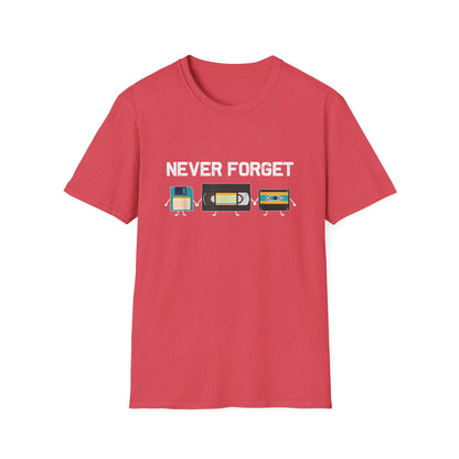 VHS Tape Cassette Floppy Disk – Never Forget Retro T-Shirt