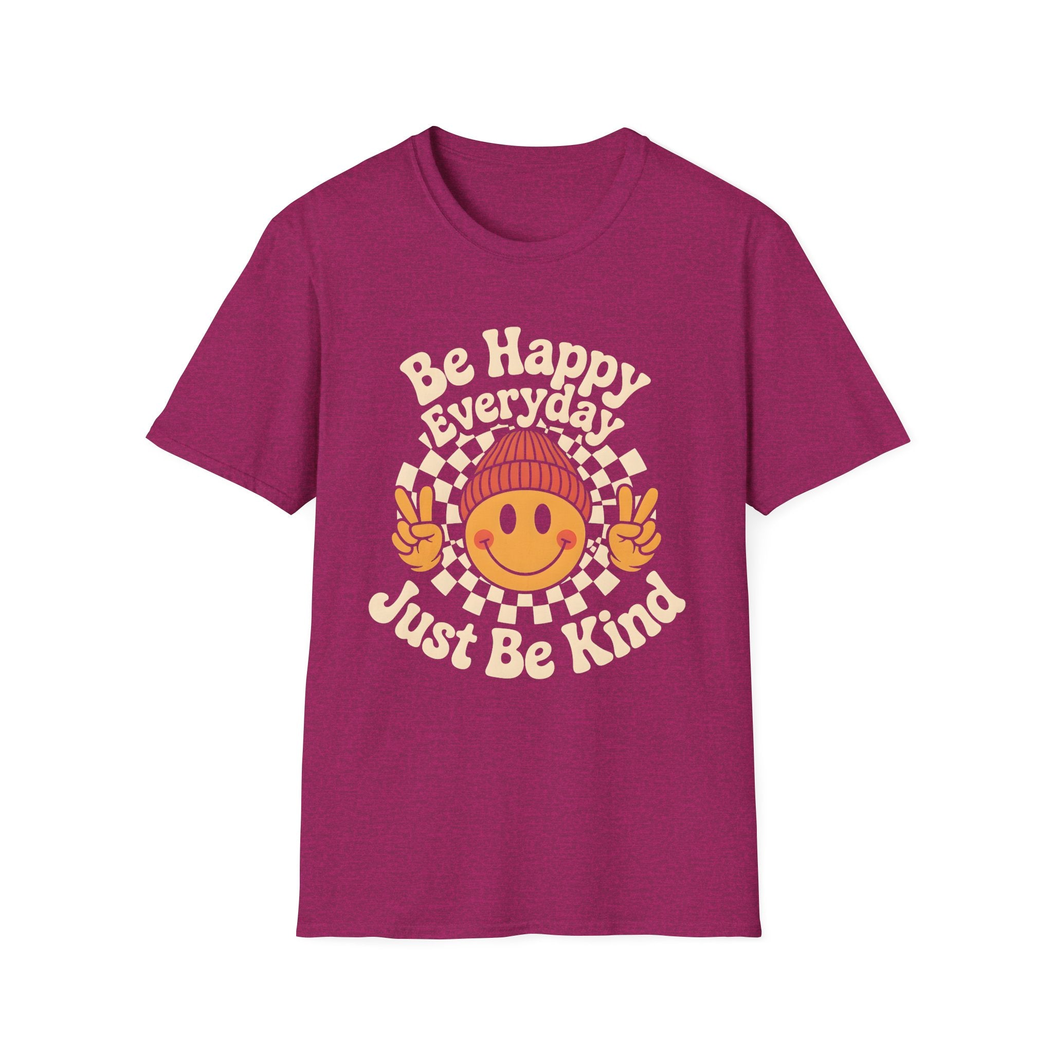 Be Happy Everyday Just Be Kind Cute Smiley Face T-Shirt