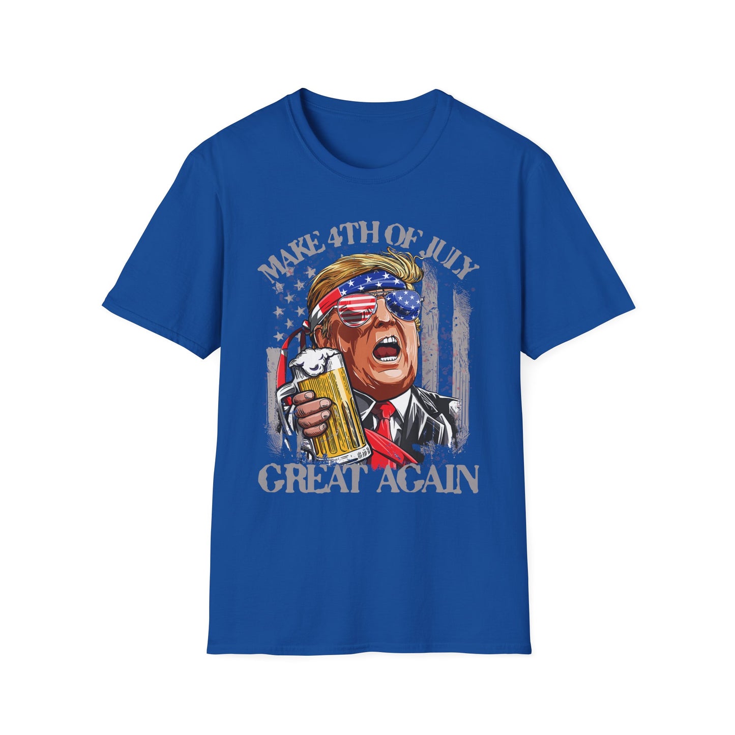 Make 4th of July Great Again Trump Beer Drinking T-Shirt
