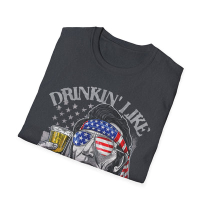 Drinkin' Like Lincoln Beer Drinking 4th of July President T-shirt