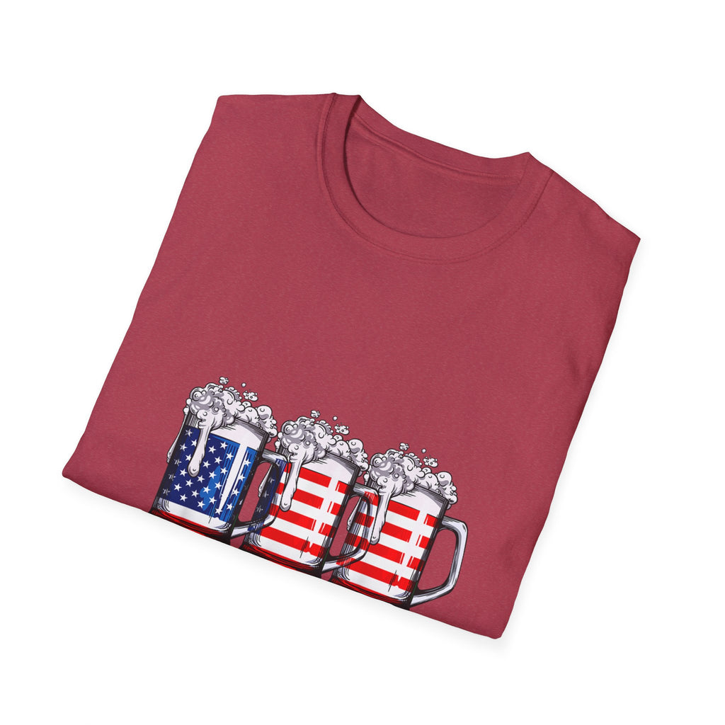 4th of July Beer Drinking USA Mug T-Shirt