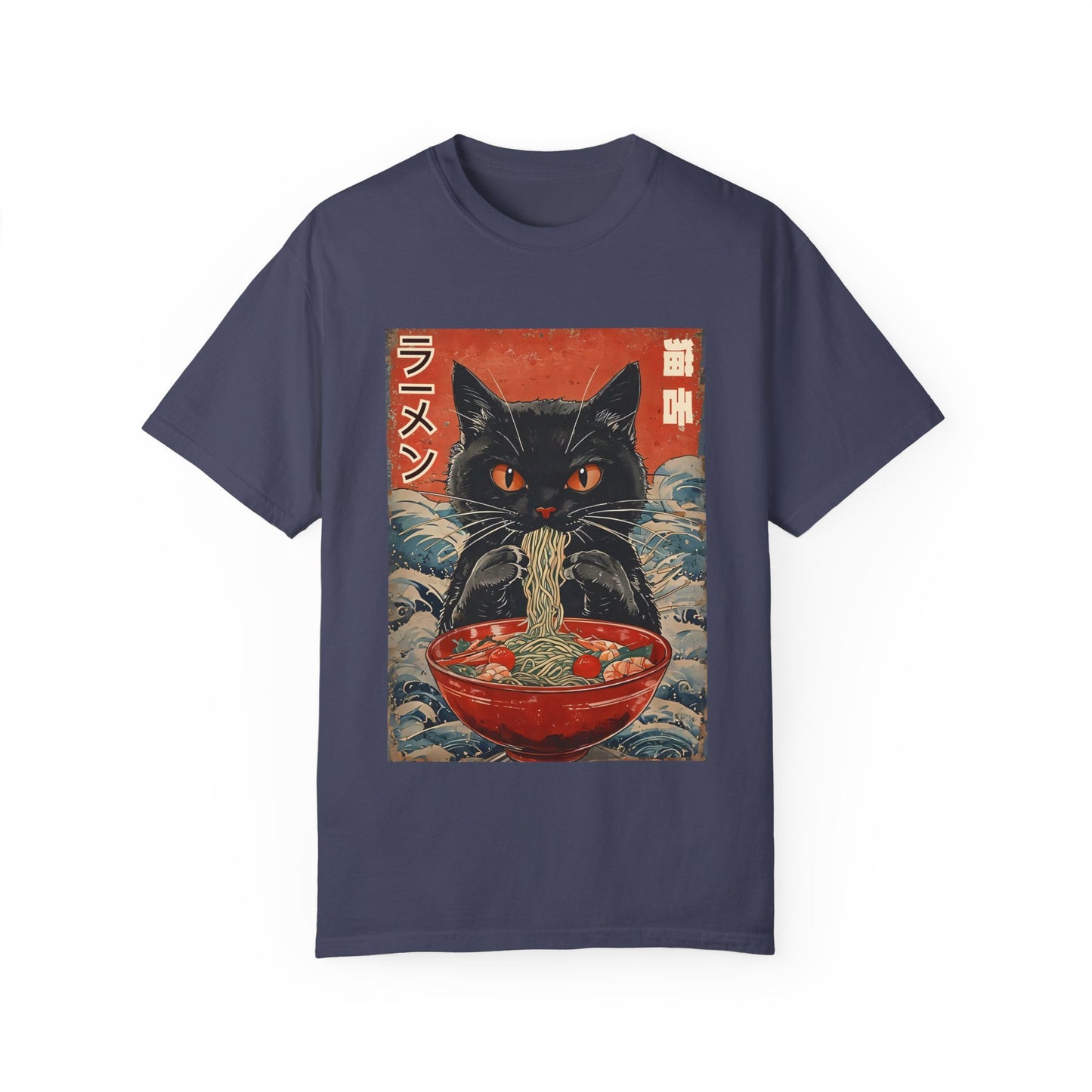 Japanese Cat Eating Ramen T-shirt