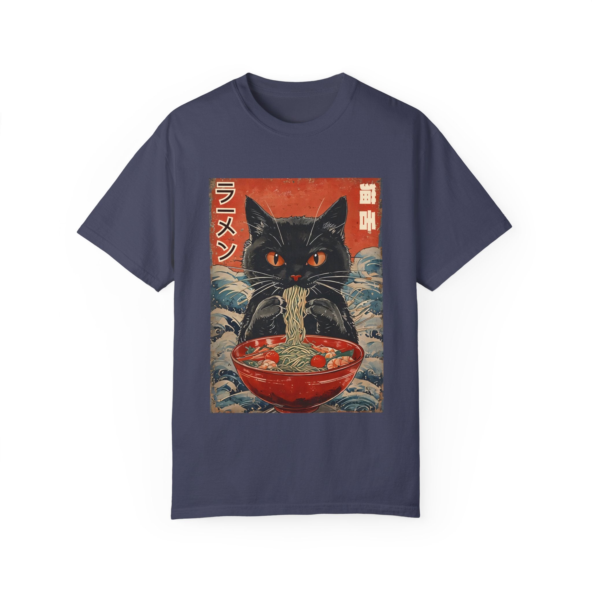 Japanese Cat Eating Ramen T-shirt
