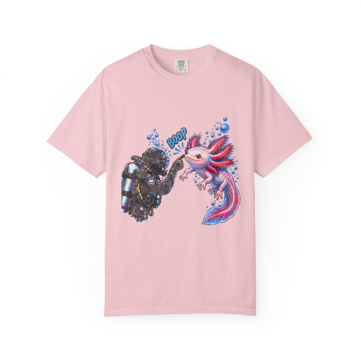 Axolotl Scuba Diver Shirt, Funny Boop The Snoot Tee, Cute Amphibian Lover Gift, Ocean Animal Apparel | Comfort Colors® T-Shirt
