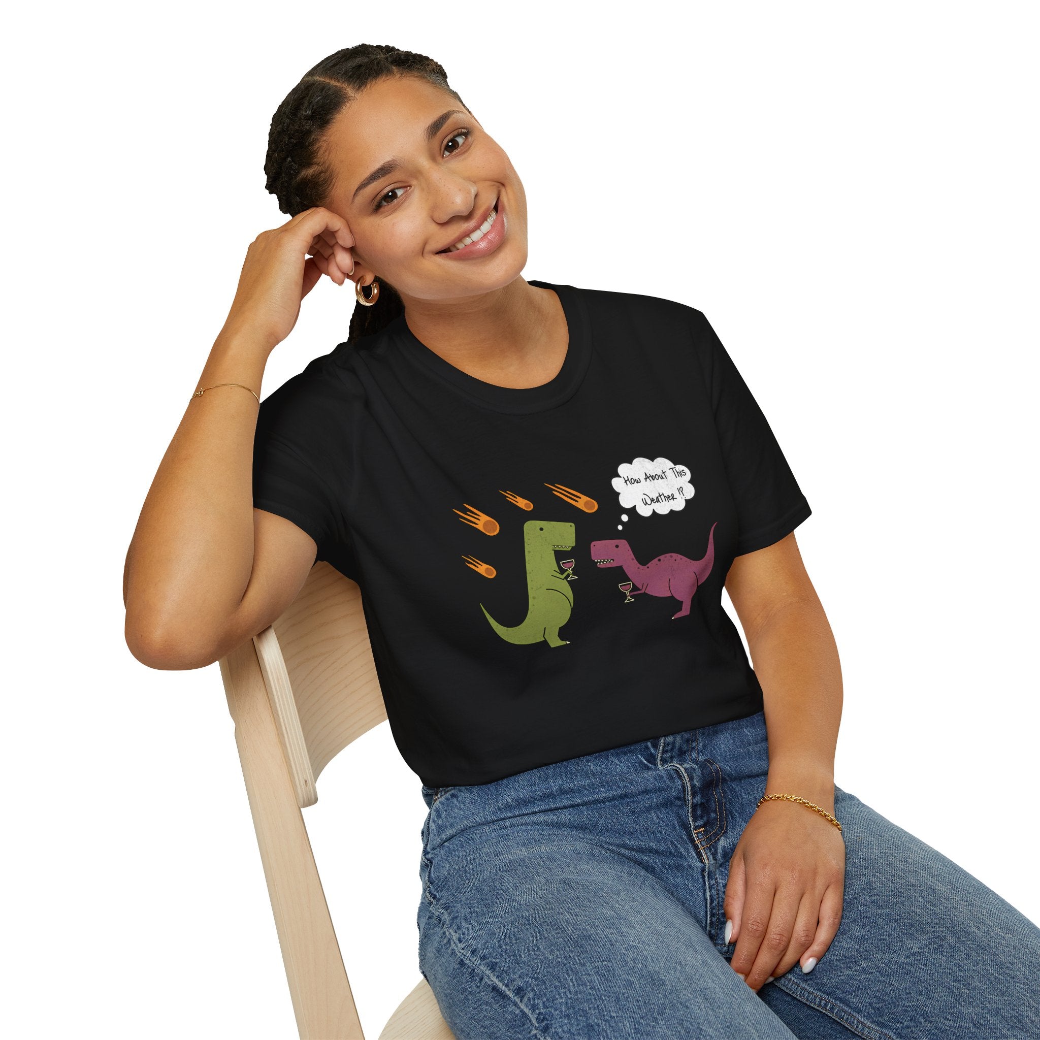 Funny T-Rex How About This Weather? Dino Puns T-Shirt