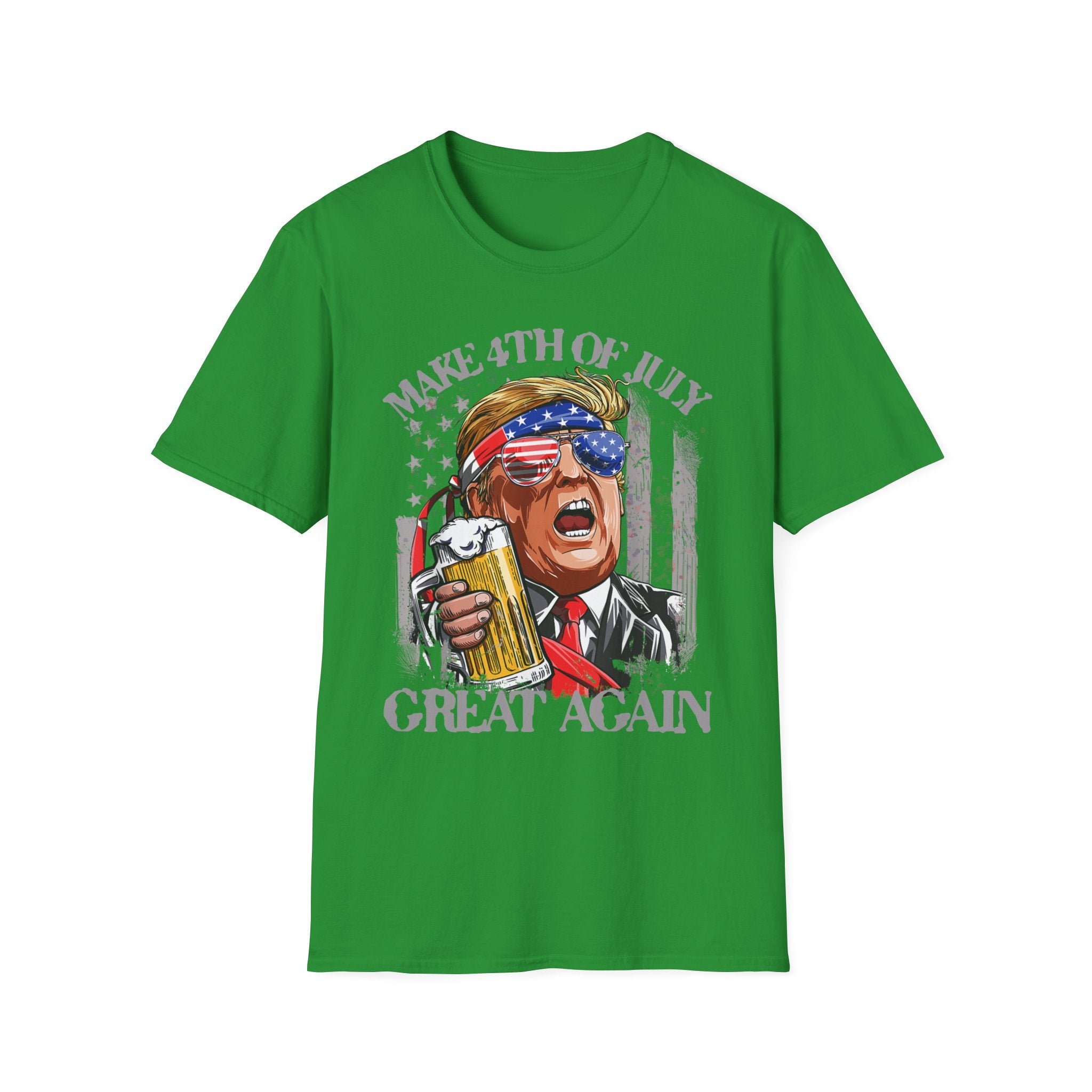 Make 4th of July Great Again Trump Beer Drinking T-Shirt