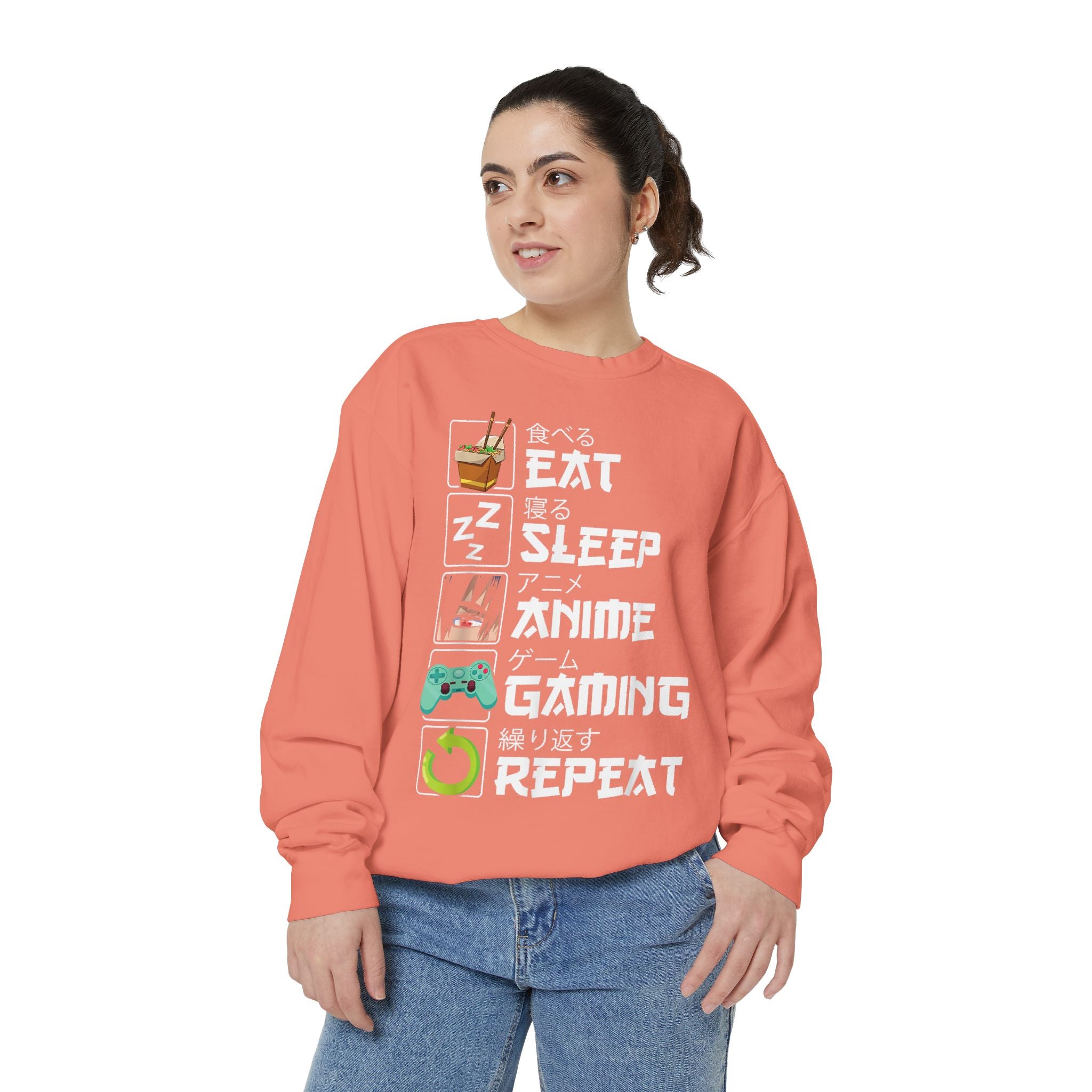 Anime Eat Sleep Anime Gaming Repeat – Funny Anime Gamer Sweatshirt