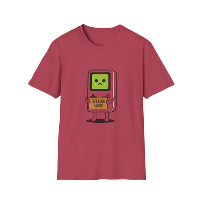 Seeking Work Funny Unemployed Retro Gamer T-Shirt