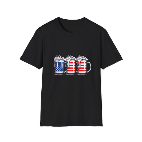 4th of July Beer Drinking USA Mug T-Shirt