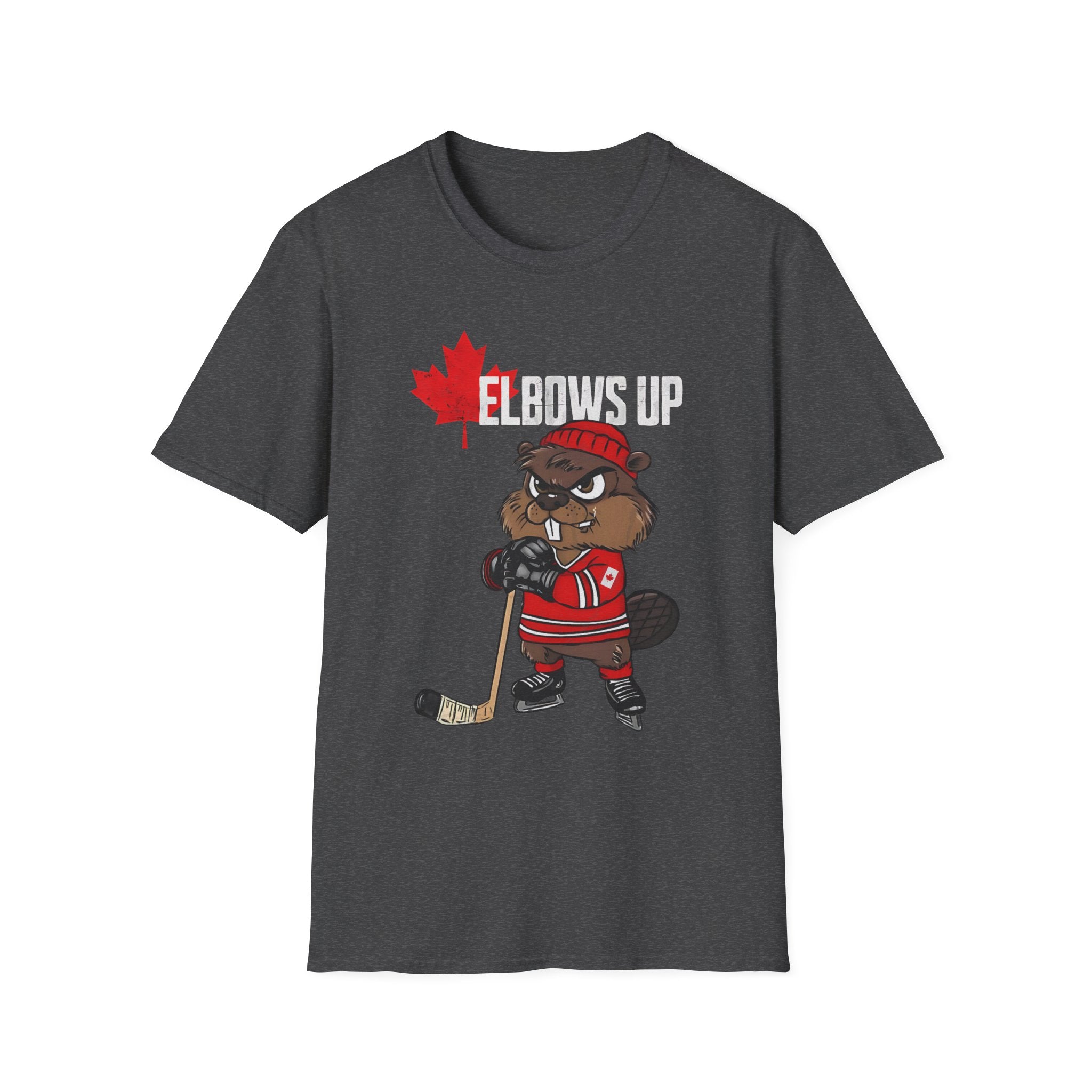 Beaver Hockey Elbows Up Canada Graphic Shirt