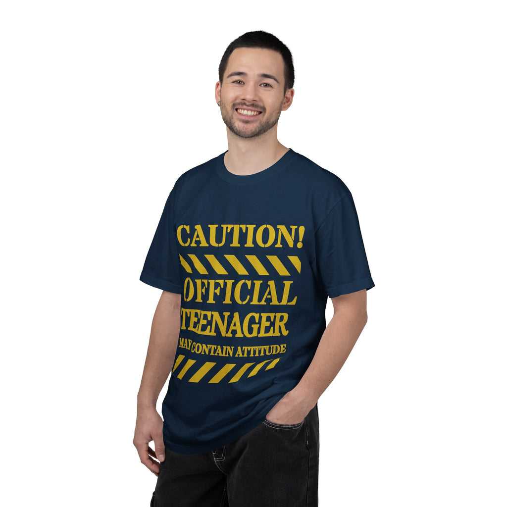 Caution! Official Teenager T-Shirt — 'May Contain Attitude' Youth Graphic Tee