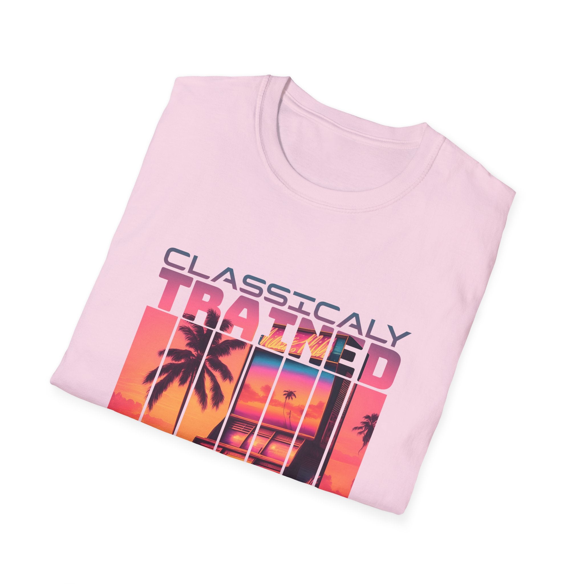 Synthwave Retro Classically Trained on 8-Bit Quests Arcade T-Shirt