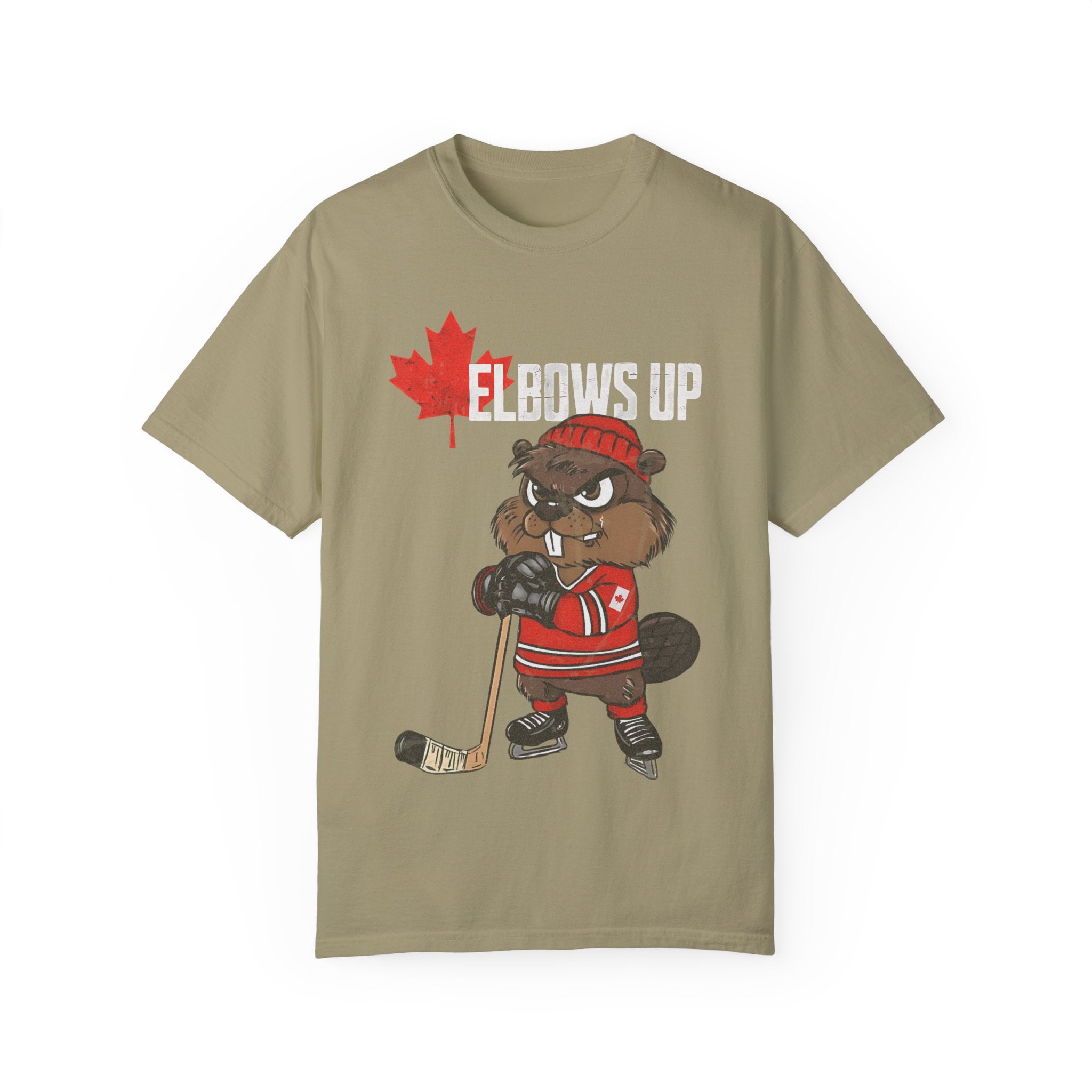 Elbows Up Canada Beaver Hockey Player T-shirt
