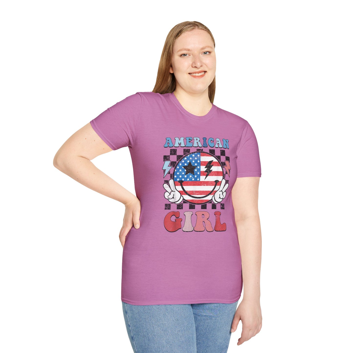 Vintage Peace Sign American Girl T-shirt