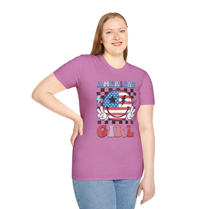 Vintage Peace Sign American Girl T-shirt