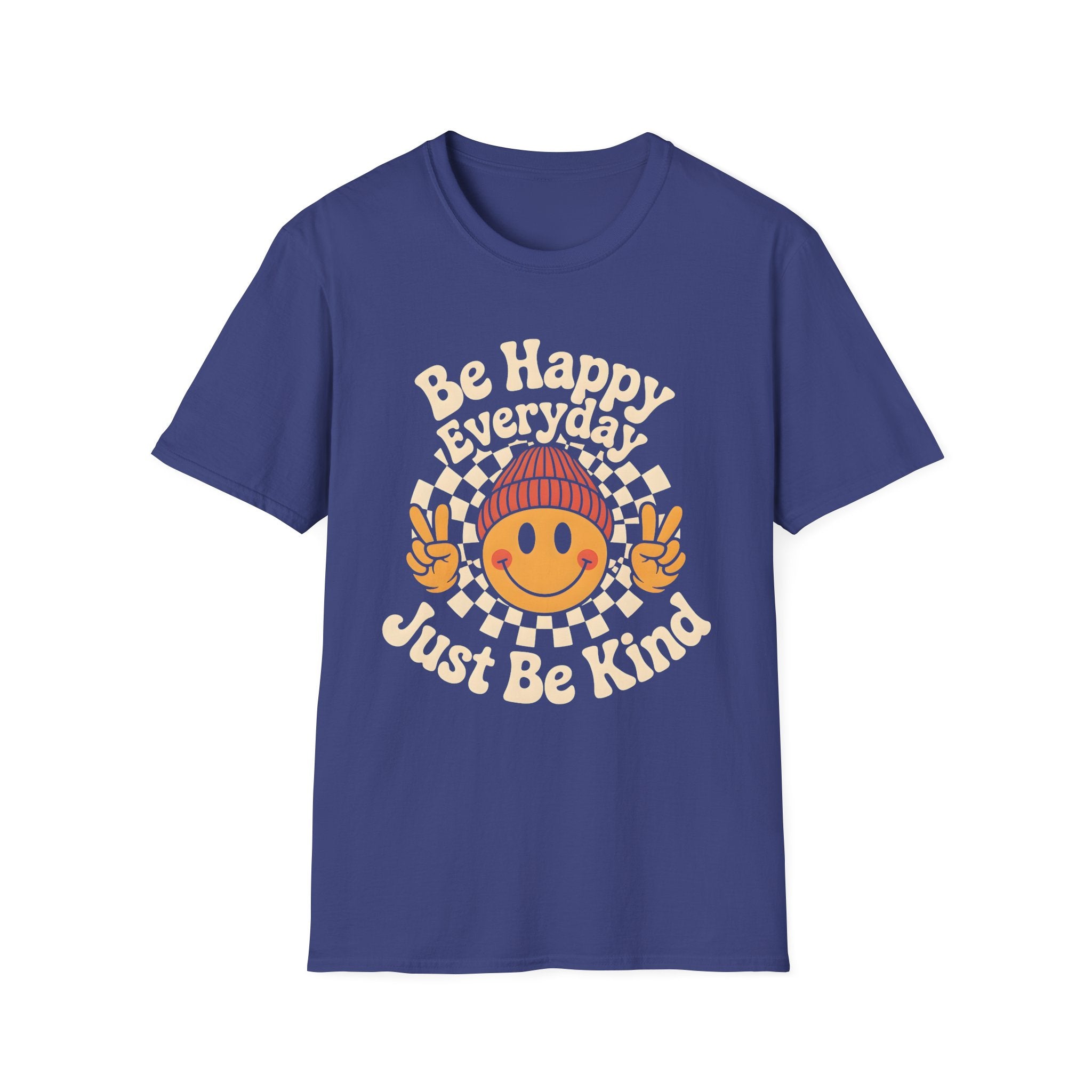 Be Happy Everyday Just Be Kind Cute Smiley Face T-Shirt