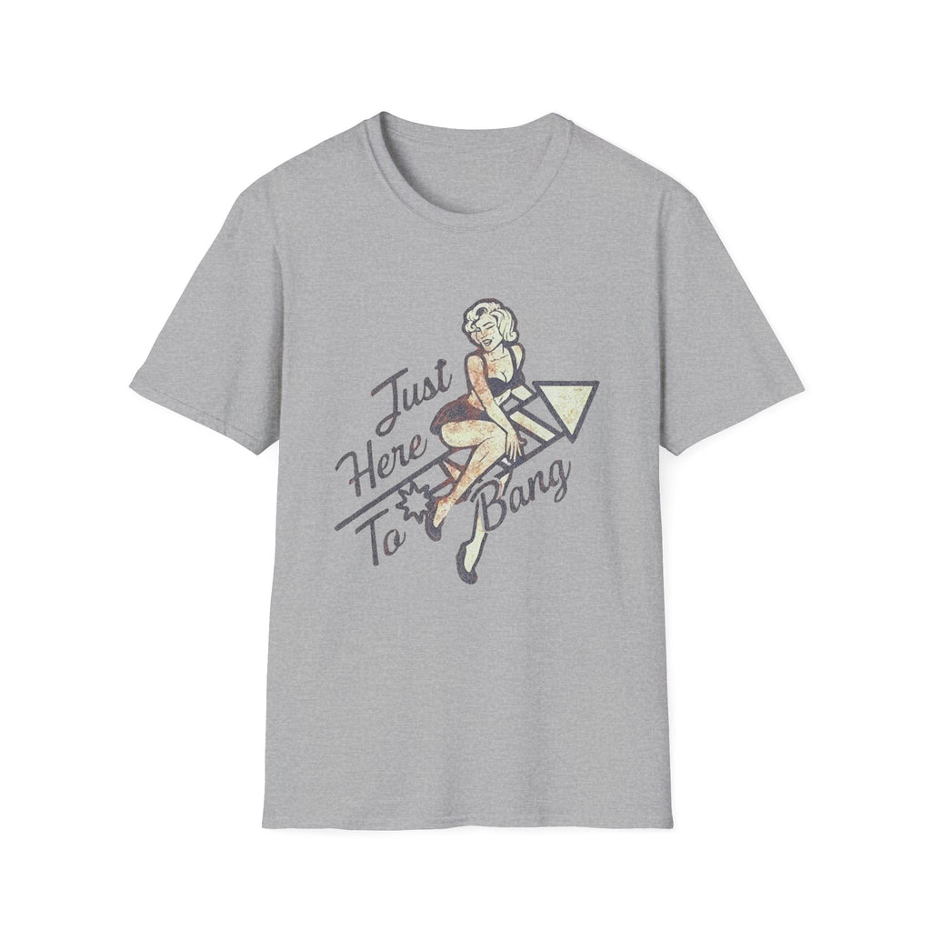 Just Here to Bang Firecrackers 4th of July Adult T-shirt