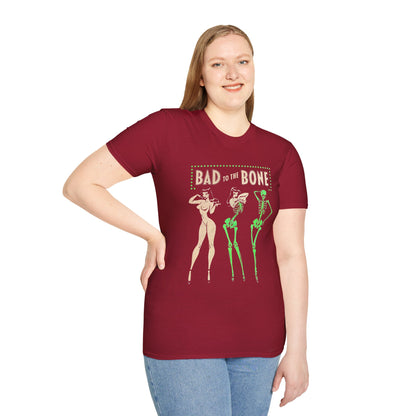 Bad to the Bone Halloween Skeleton Woman Baddie T-Shirt