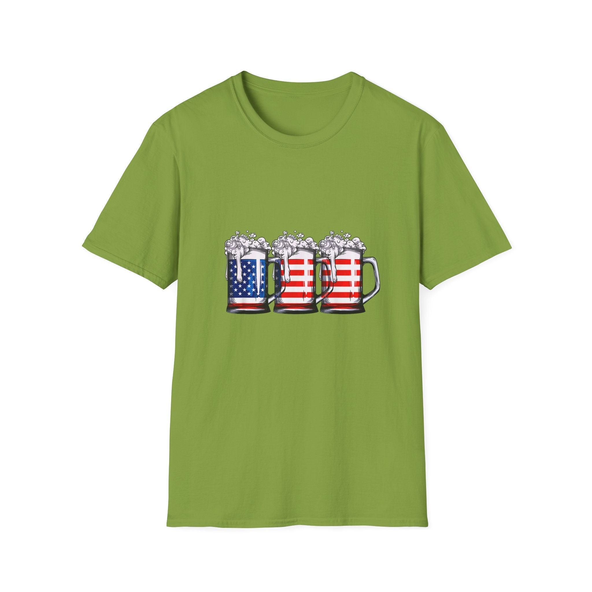 4th of July Beer Drinking USA Mug T-Shirt