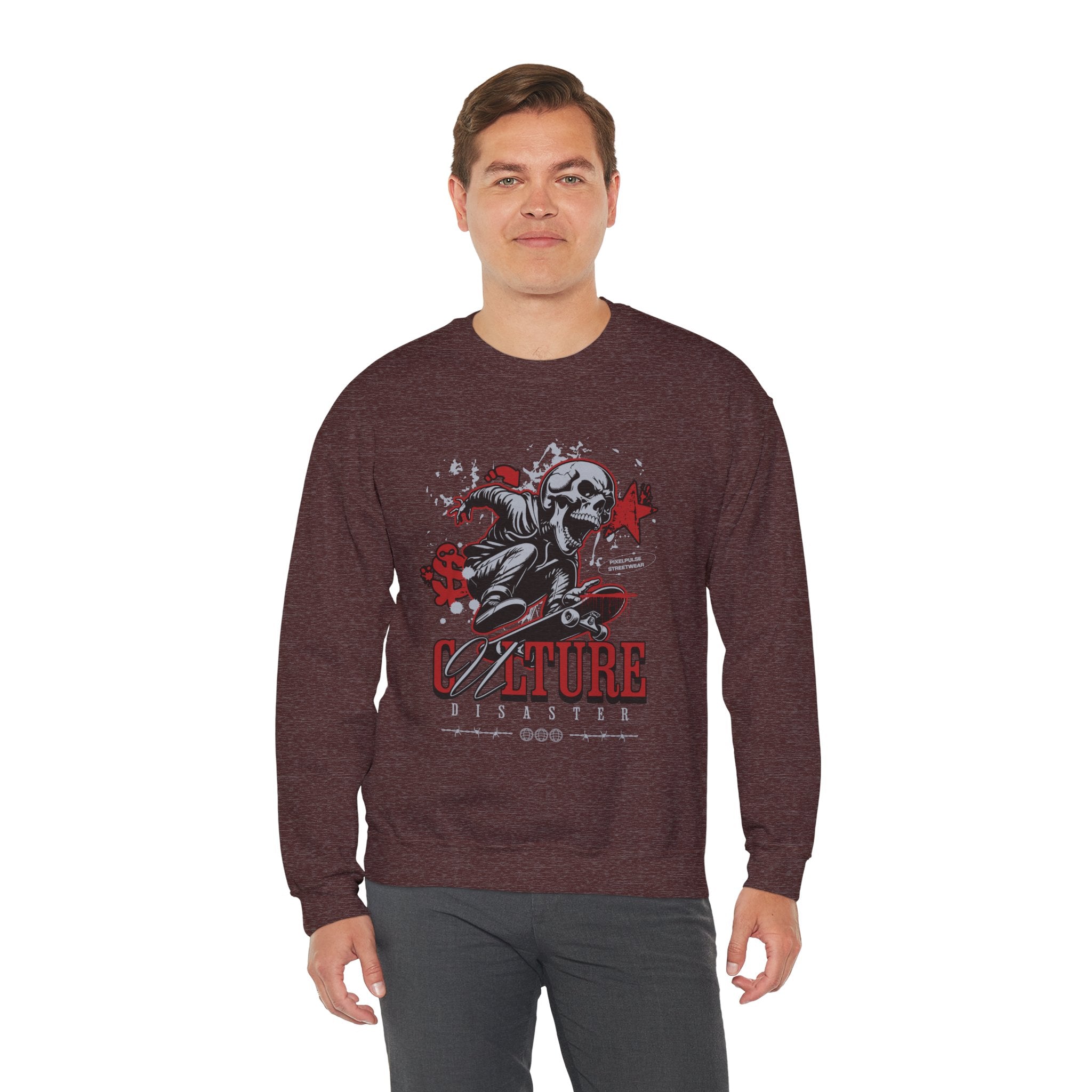 Funny Skull "Culture is a Disaster" Streetwear Sweatshirt