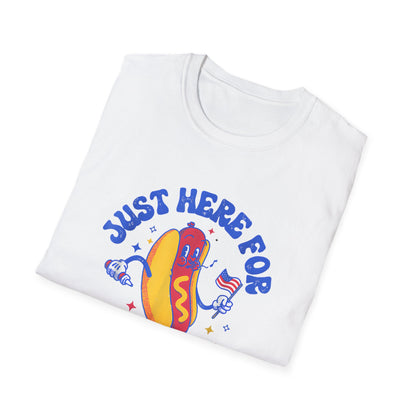 Hotdog 4th of July Just Here for the Weiners T-Shirt