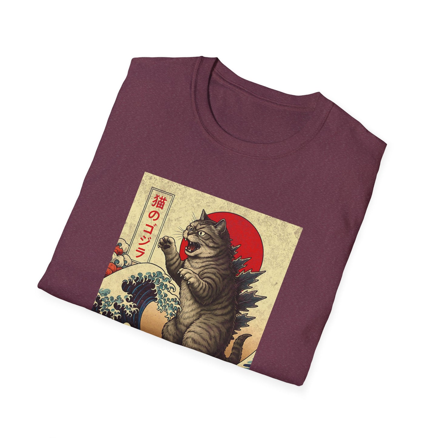 Japan Wave Landscape Catzilla Kaiju T-Shirt