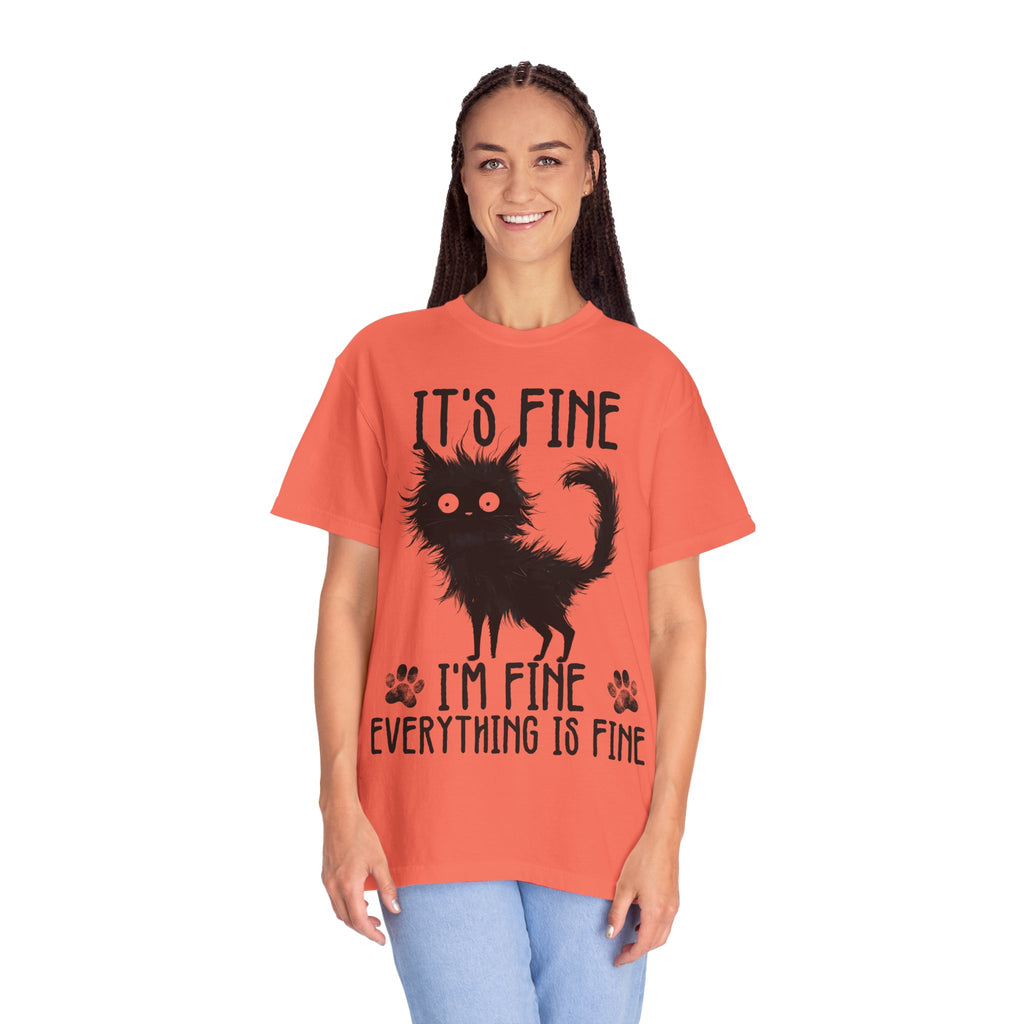I’m Fine, It’s Fine, Everything Is Fine Funny Cat Kitten T-Shirt