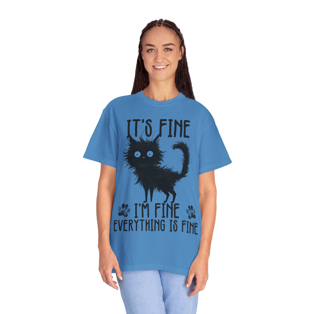 I’m Fine, It’s Fine, Everything Is Fine Funny Cat Kitten T-Shirt