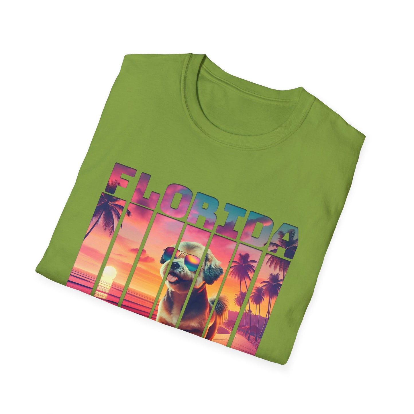 Florida Miami Beach Cool Summer Dog T-Shirt