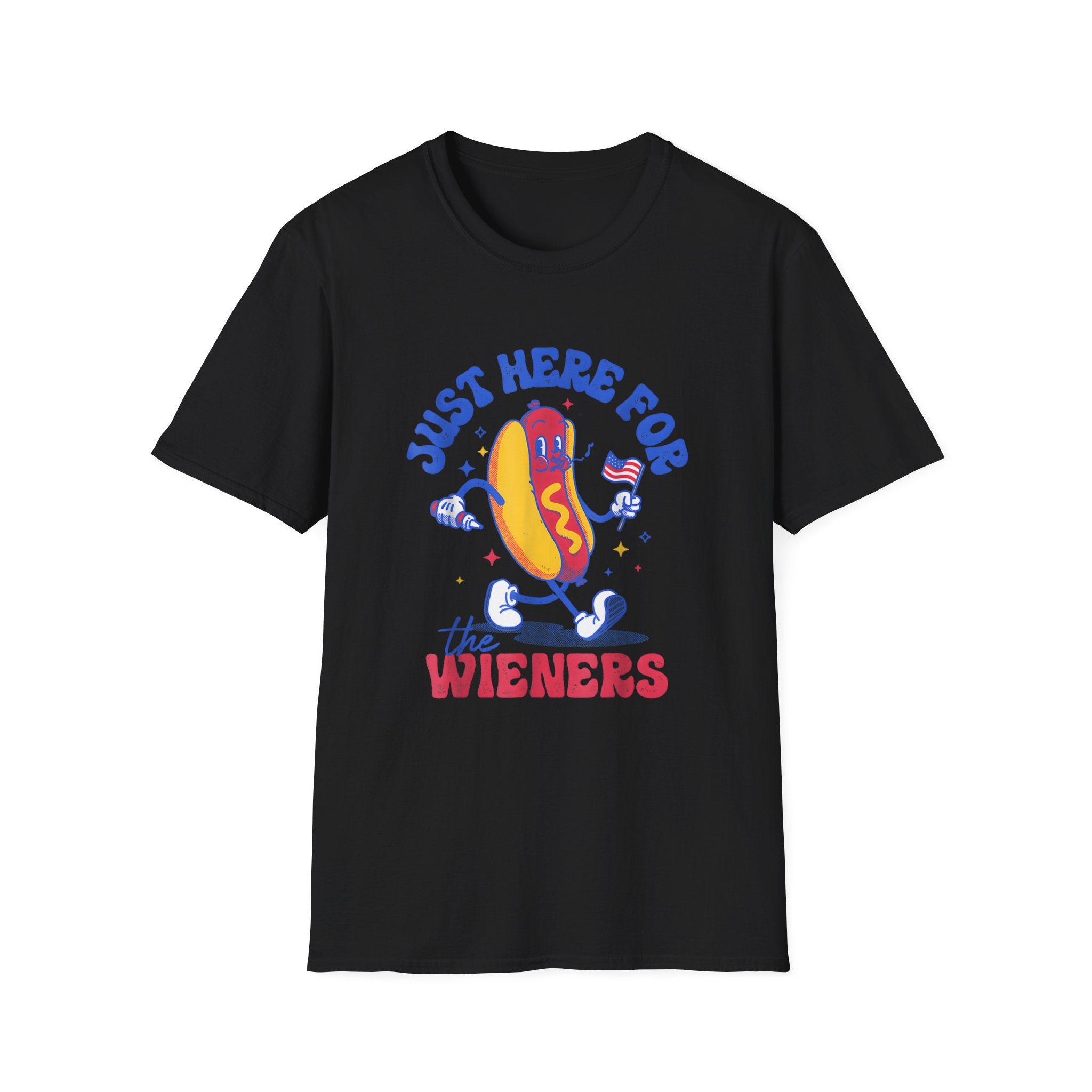 Hotdog 4th of July Just Here for the Weiners T-Shirt