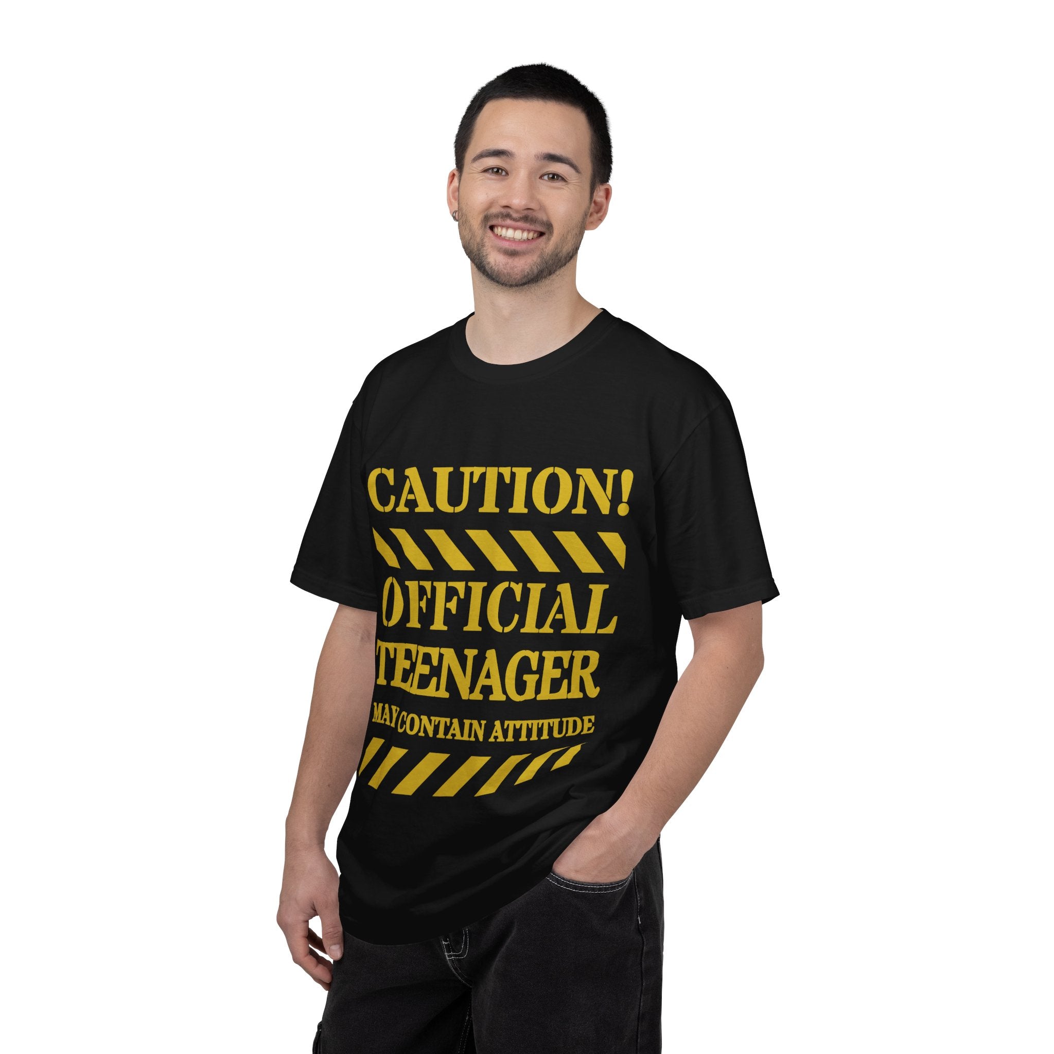 Caution! Official Teenager T-Shirt — 'May Contain Attitude' Youth Graphic Tee