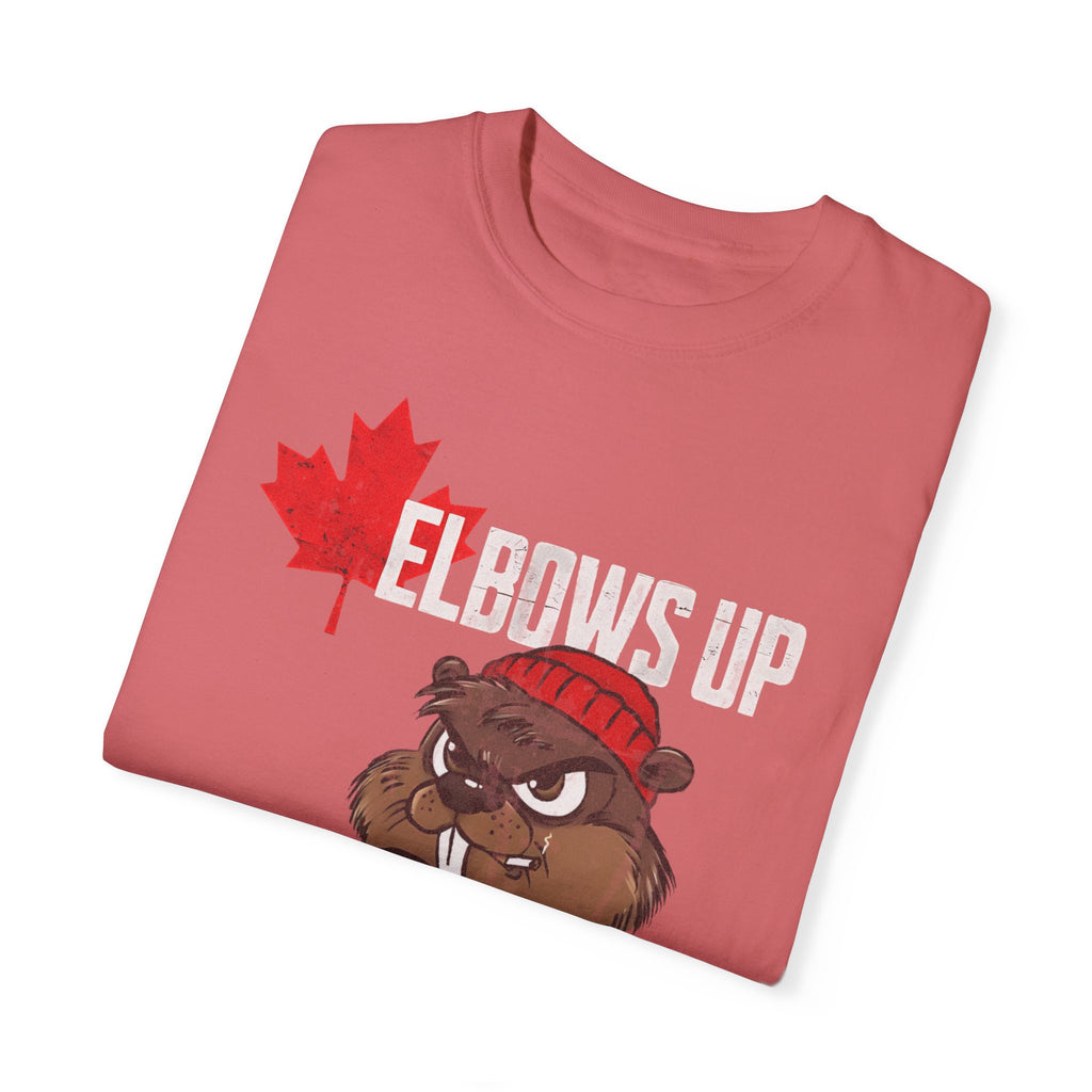 Elbows Up Canada Beaver Hockey Player T-shirt