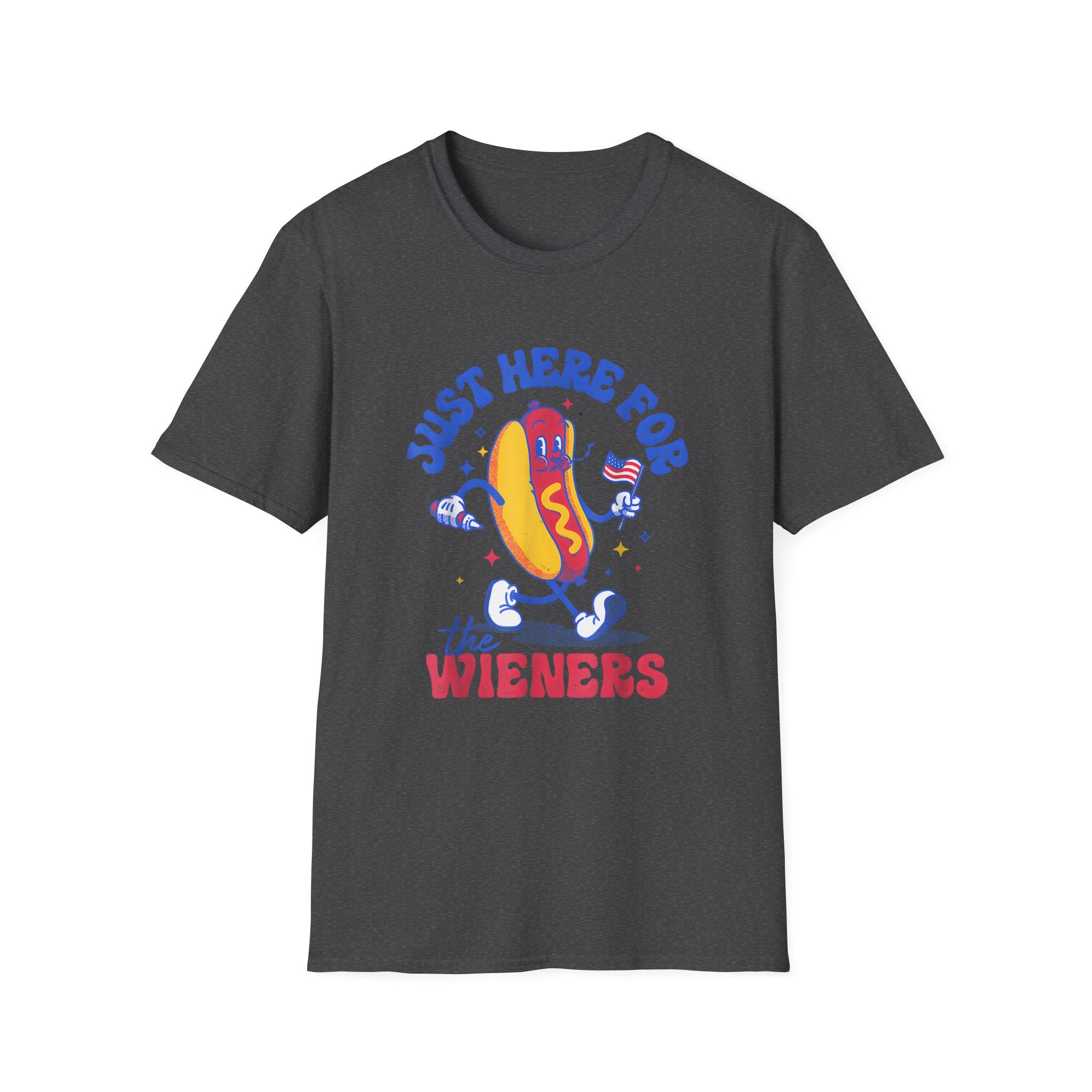 Hotdog 4th of July Just Here for the Weiners T-Shirt