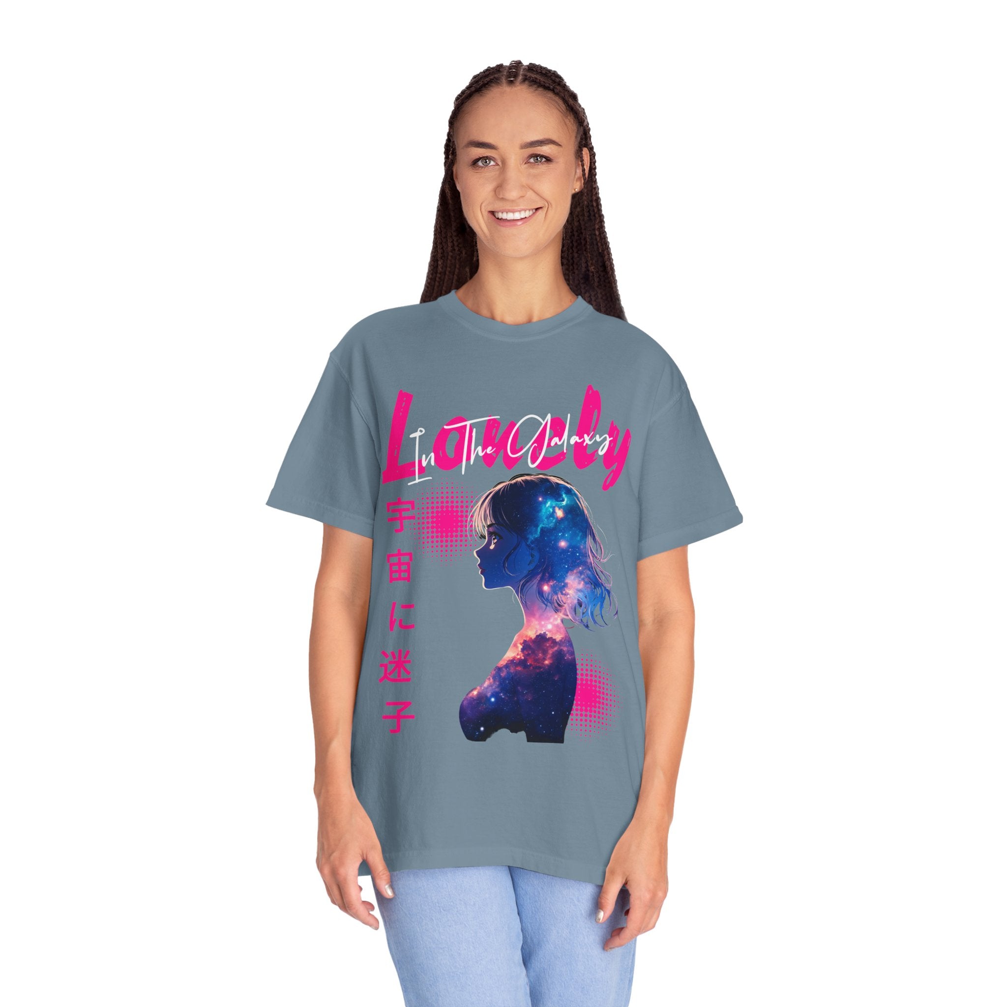 Lonely Space Galaxy Anime Girl T-shirt