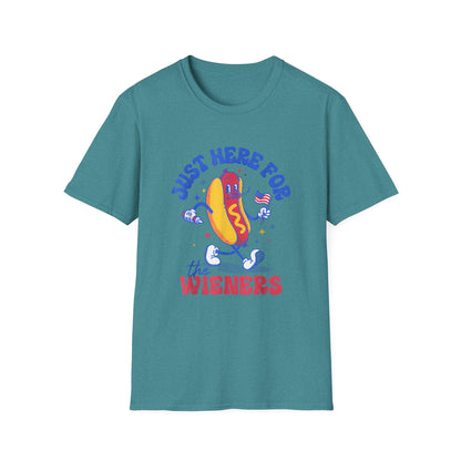 Hotdog 4th of July Just Here for the Weiners T-Shirt