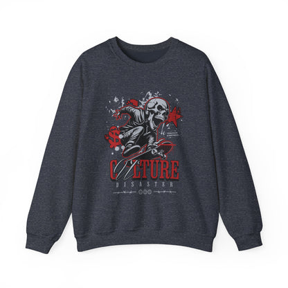 Funny Skull "Culture is a Disaster" Streetwear Sweatshirt