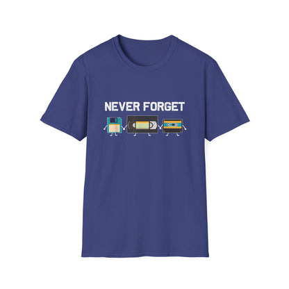 VHS Tape Cassette Floppy Disk – Never Forget Retro T-Shirt