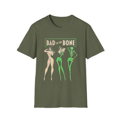 Bad to the Bone Halloween Skeleton Woman Baddie T-Shirt
