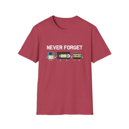 VHS Tape Cassette Floppy Disk – Never Forget Retro T-Shirt