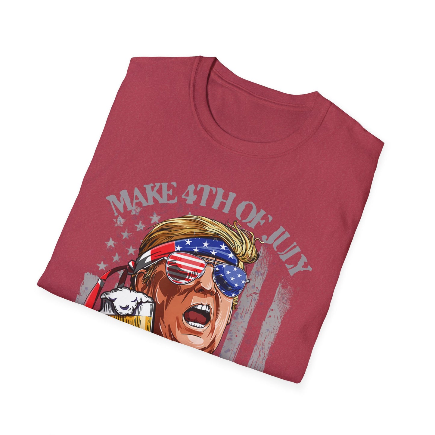 Make 4th of July Great Again Trump Beer Drinking T-Shirt