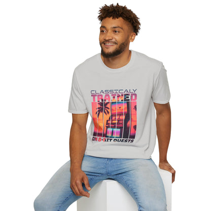 Synthwave Retro Classically Trained on 8-Bit Quests Arcade T-Shirt