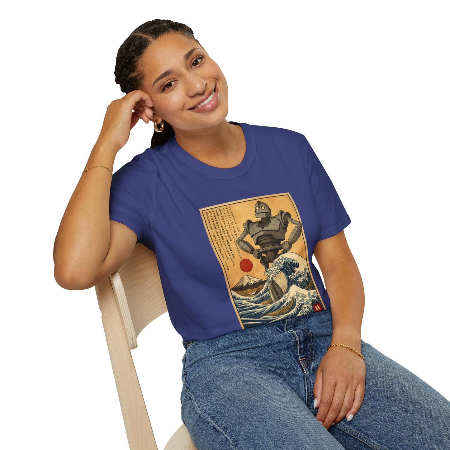 Giant Robot Over Mount Fuji Retro Anime T-shirt