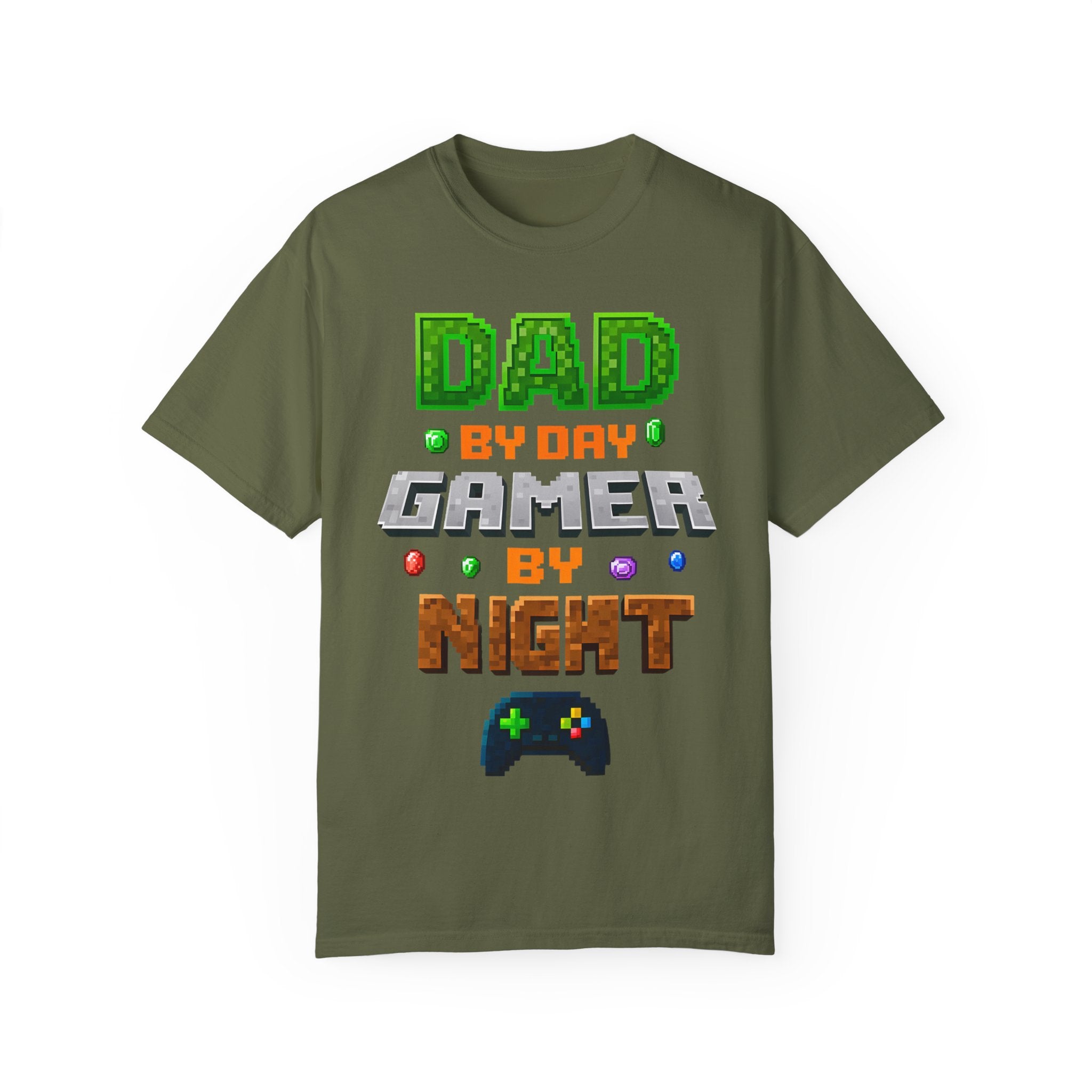 Dad By Day, Gamer By Night – Pixel Hero T-shirt