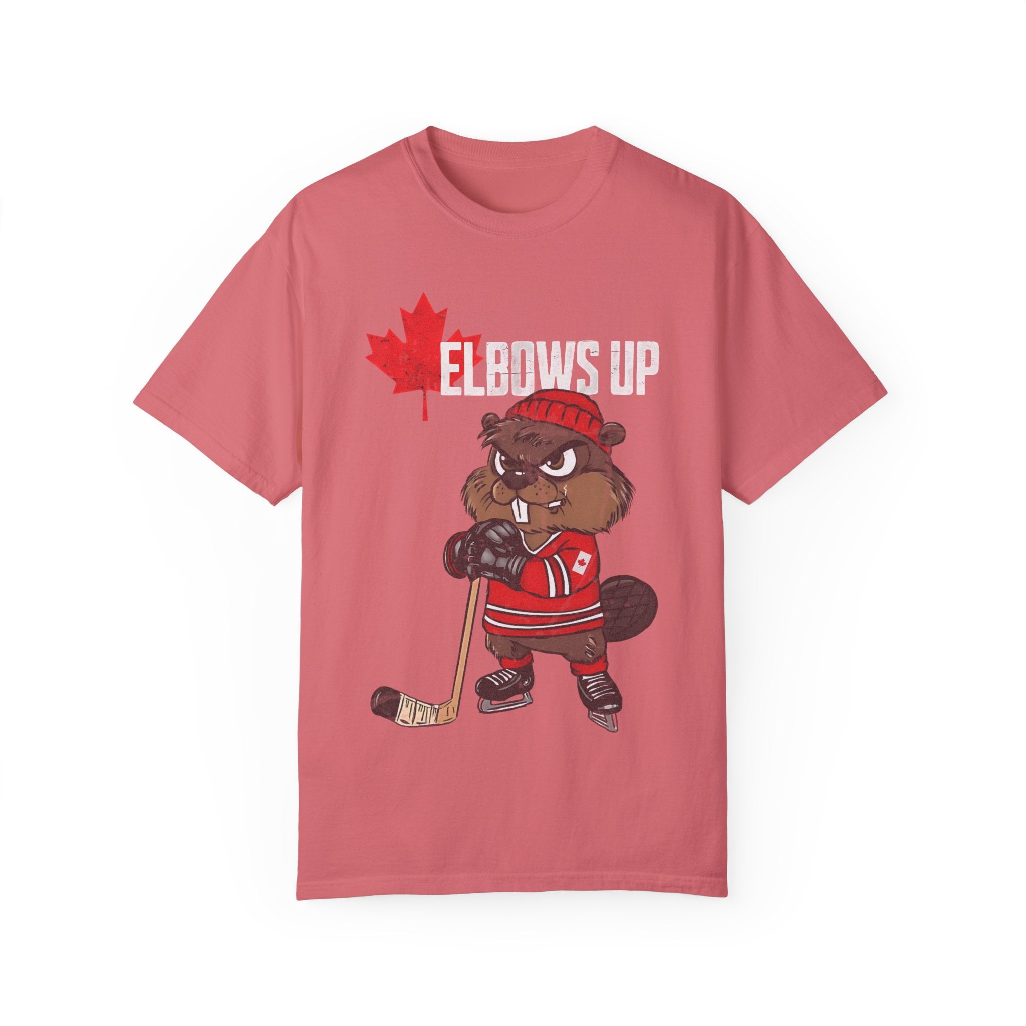 Elbows Up Canada Beaver Hockey Player T-shirt