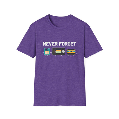 VHS Tape Cassette Floppy Disk – Never Forget Retro T-Shirt