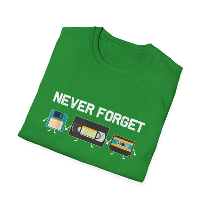 VHS Tape Cassette Floppy Disk – Never Forget Retro T-Shirt