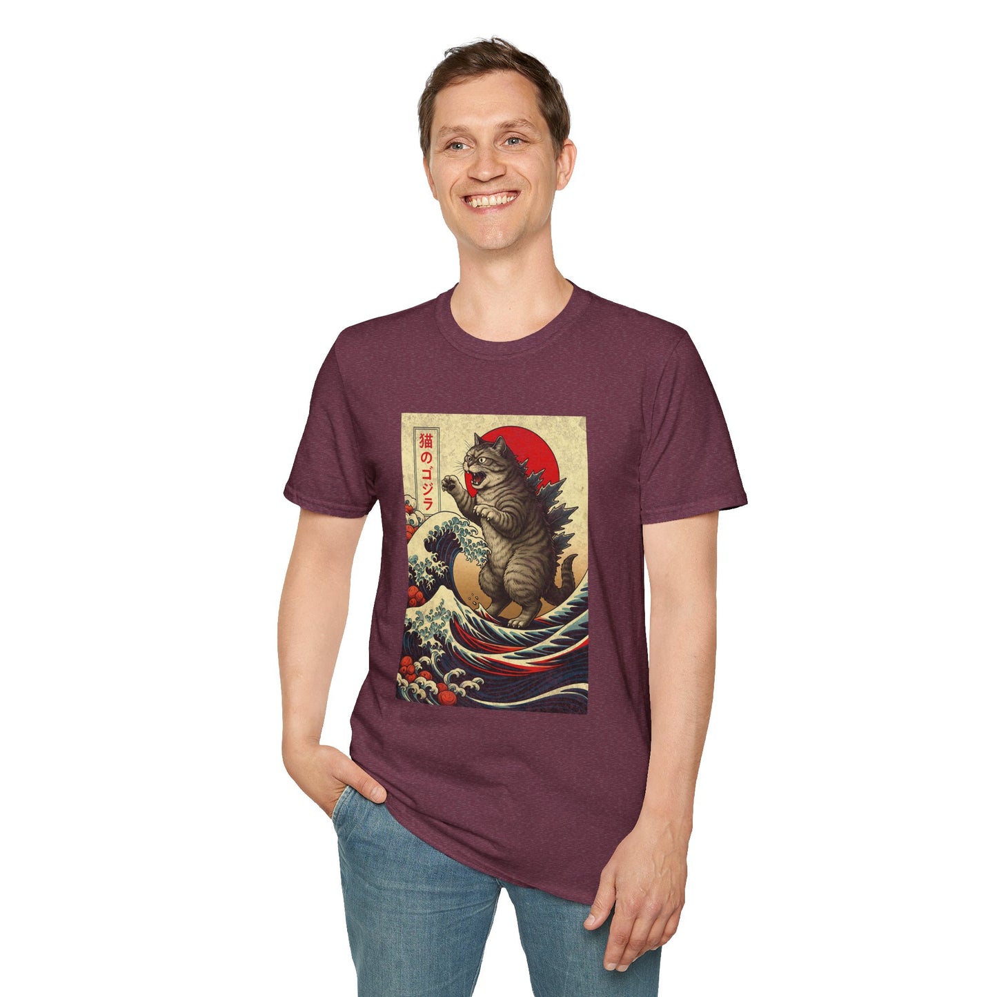 Japan Wave Landscape Catzilla Kaiju T-Shirt