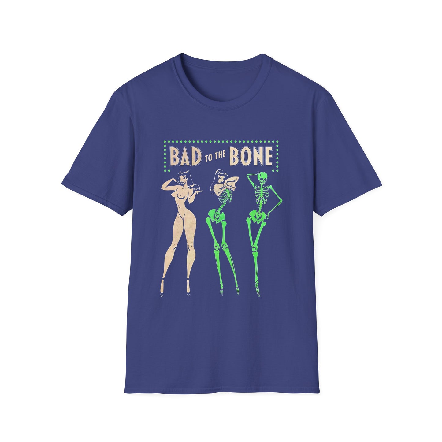 Bad to the Bone Halloween Skeleton Woman Baddie T-Shirt